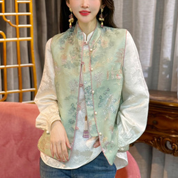 High class embroidered Chinese style Tang suit Vest #ZG0651