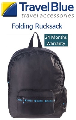 travel blue foldable backpack