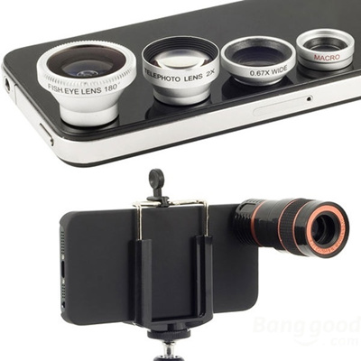 Qoo10 4 In 1 Lens Kit Microspur Fisheye 8X Telescope For 