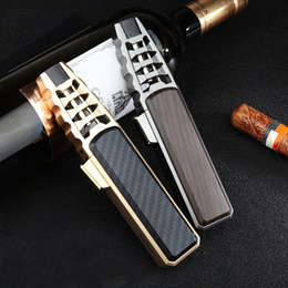 2021 New Strong Outdoor Long Gun Spray Butane Tube Lighter Kitchen Barbecue Metal Turbine Windproof