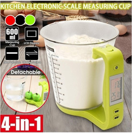 Electronic Measuring Cup Kitchen Scales With Lcd Display Plastic Digital  Beaker Host Weigh Temperature Measurement Cups