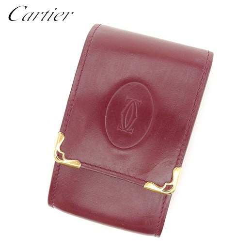 Cartier Clutch Bag Mastline Leather Bordeaux