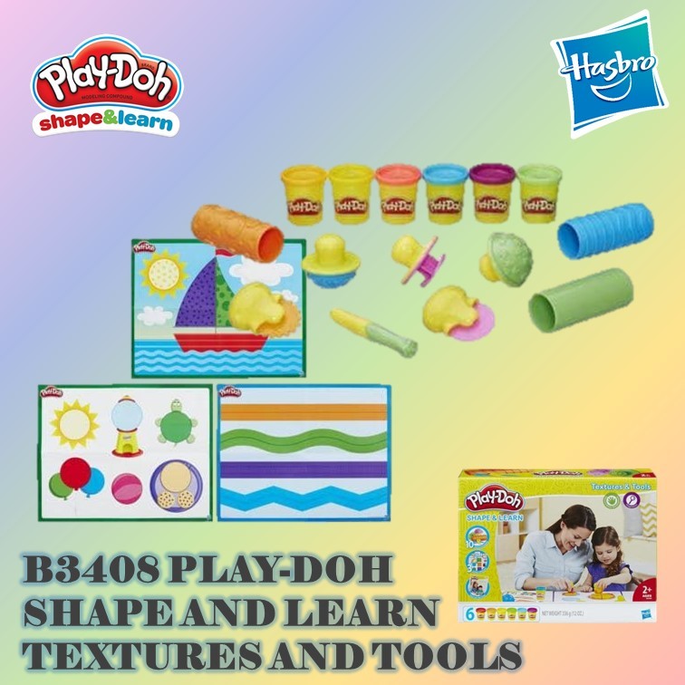 play doh shape and learn textures and tools