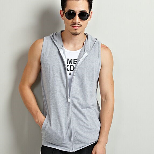 thin sleeveless hoodie