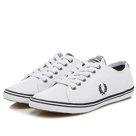 fred perry kingston white leather trainers