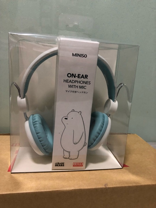 Miniso we discount bare bears headphones