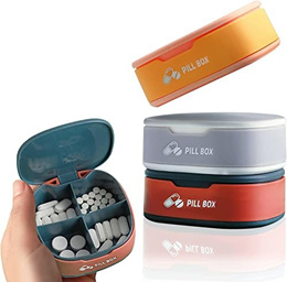 Sukuos Small Pill Box 3pcs, Cute Travel Pill Case Portable Pocket Purse