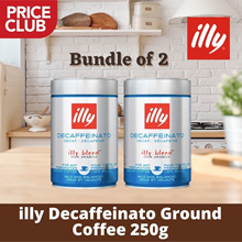 illy Decaffeinated Ground Coffee 250g (2 BUNDLE DEAL) | Product of Italy