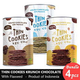 [ Bundle 4pcs ] Thin Cookies Krunz Chocolate 100gr_Product of Indonesia