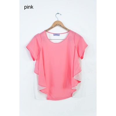 16. side frill blouse-pink-F