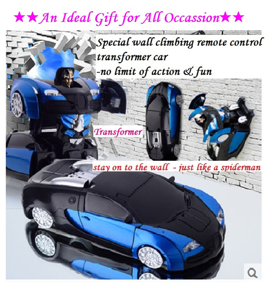 wall climbing transformable robot car