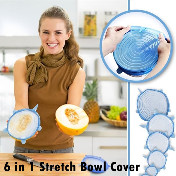 6 in 1 Stretch Bowl Cover Lid Silicone food cover |Cover penutup mangkok serbaguna