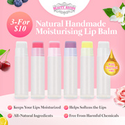 📣3 FOR $10📣NATURAL HANDMADE Intense Moisturising Lip Balm With Essential Oil (No Color) Hydrating Cracked Lips