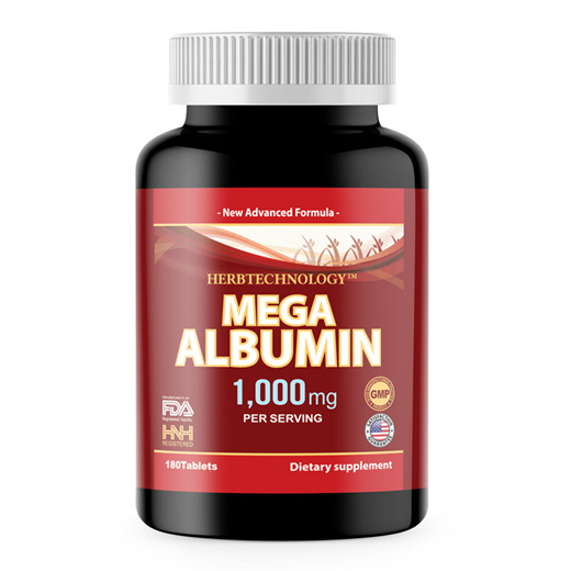 Mega Albumin Protein 1000mg 180 Tablets Healthy Kidney Liver Function Overall Health Support Wellnes