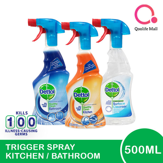 Buy Dettol Healthy Clean Antibacterial Bathroom Cleaner Trigger Spray 500ml  Online, Worldwide Delivery