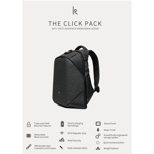 korin anti theft backpack