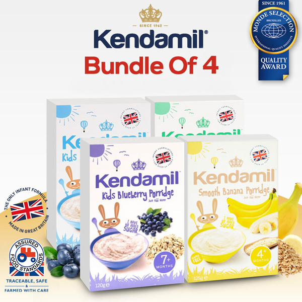 [Kendamil] Smooth Baby Rice / Creamy Oat/ Smooth Banana Porridge/ Blueberry Porridge Deals for only S$59.9 instead of S$59.9
