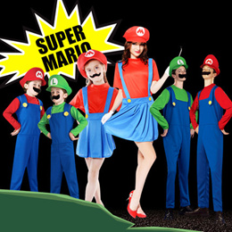 Halloween costumes / toy Super Mario Luigi Brothers Kids Costume / party / Cosplay Boys Girls