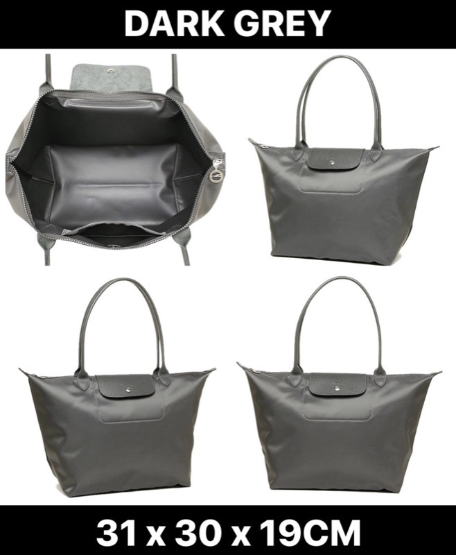 dark grey longchamp bag