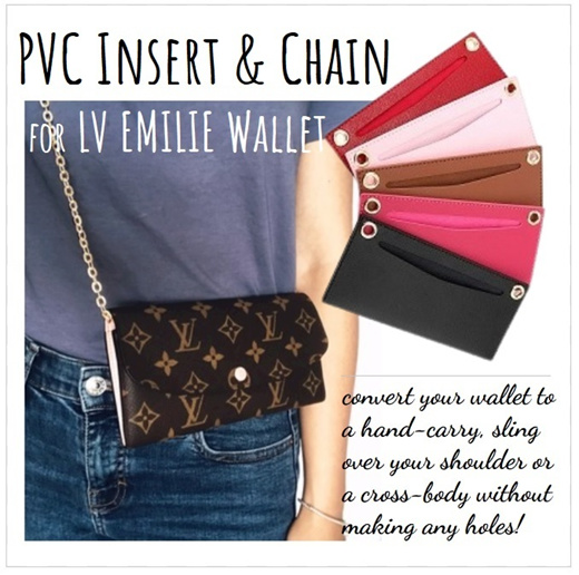 YESIKIMI Puse Conversion Kit For LV Sarah Emilie Wallet .Clear TPU insert  with Chain Gift For Her mother's day gift
