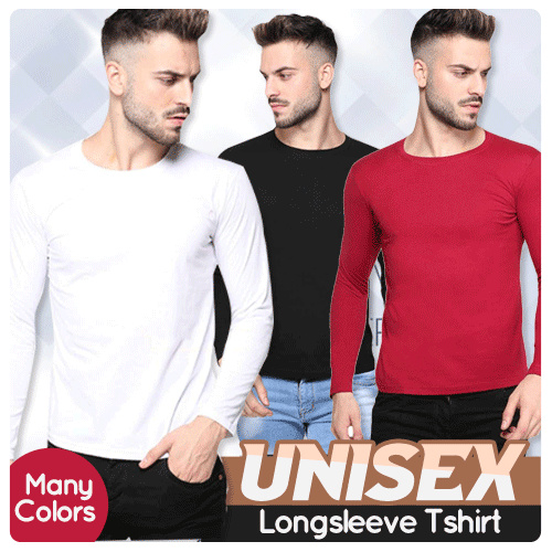 VERTICE CLOTHING - Kaos Polos PRIA Lengan Panjang - T-Shirt Cowok Unisex Premium - SG
