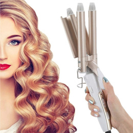 110-240V Professional Triple Barrel Ceramic Hair Wave Waver Curling Iron Wand Tong Hair Pearl Waving