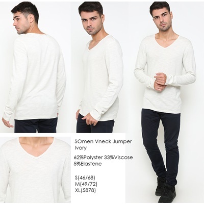 SOMen Vneck Jumper Ivory