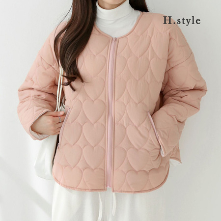 Qoo10 - H Style (OT) Lovin' Heart Padded Jumper/Winter/Padding/Fleece/Jumper  : Women's Clothing