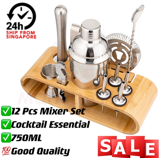 Qoo10 - 12pcs Set Stainless Steel Cocktail Shaker Set Barware Bartender Tool  S : Kitchen & Dining