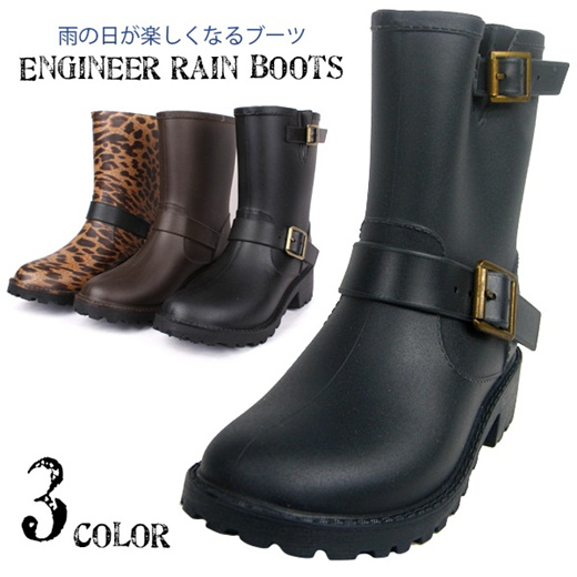 Qoo10 - Engineer boots style rain boots 