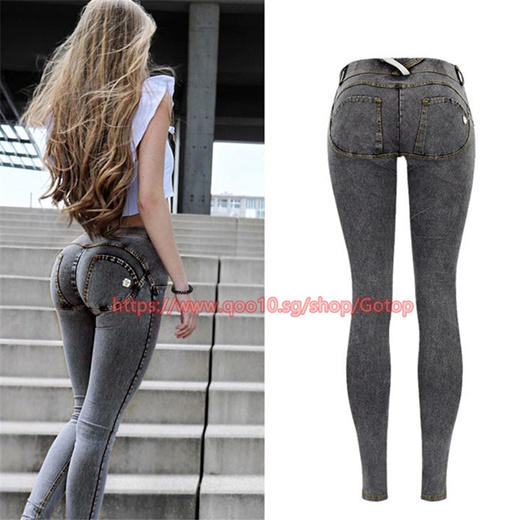 Qoo10 Sexy Low Waist Jeans Woman Peach Push Up Hip Skinny Denim Pant For Wom Women S Clothing