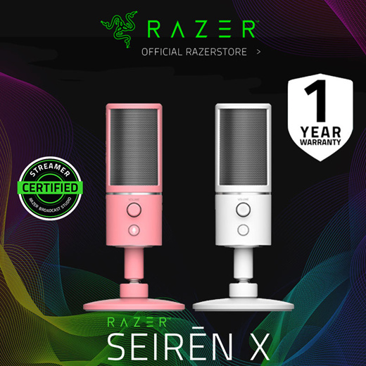 Qoo10 Razer Seiren X Condenser Microphone For Streaming Quartz Mercury Wh Computer Game