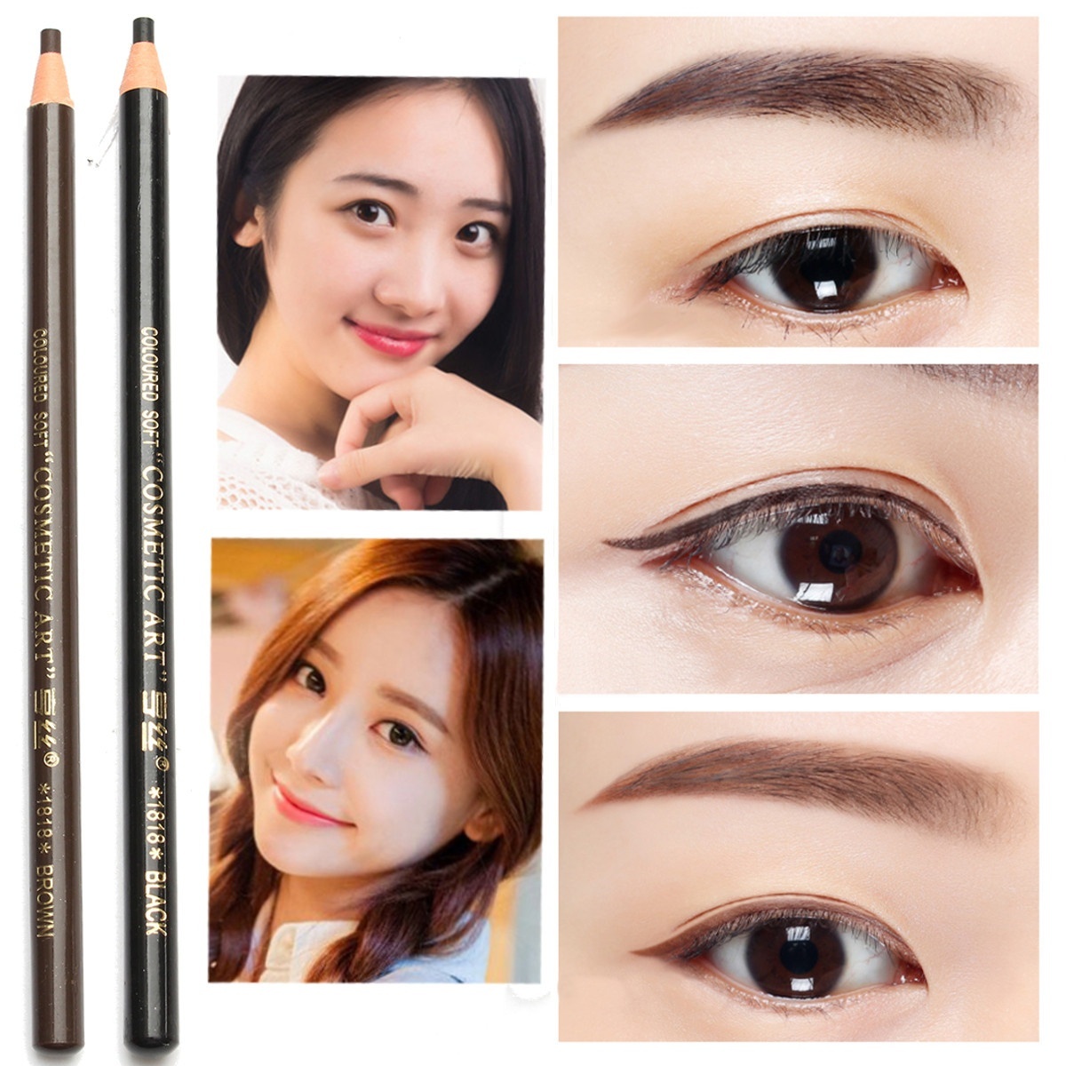 Qoo10 12pcs Fashion Women Eyebrow Pen Pencil Colored Soft Cosmetic Art Perma Nutritious Items