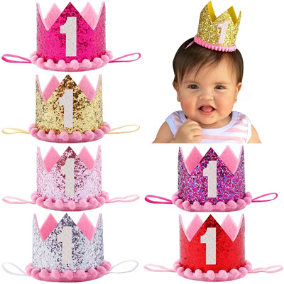 Qoo10 Baby Girls Boys 1st Birthday Party Hat Prince Princess Crown