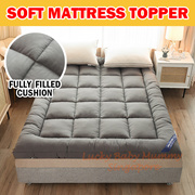 Feather Velvet Soft Mattress Topper with Elastic Band Tatami 4 Sizes Cotton Household Bedding