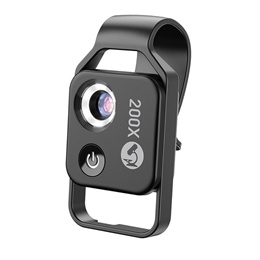 스마트폰용 200x 배율 현미경 Micro Lens Mobile 6 LEDs Black
