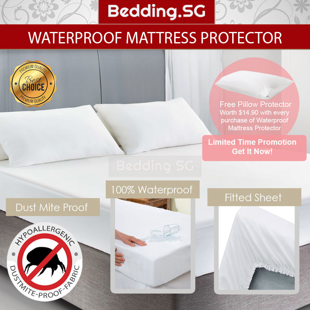 Bedding SGWaterproof Mattress Protector Fitted Sheet Dust Mite Proof 10  Sizes Single Super Single Queen King