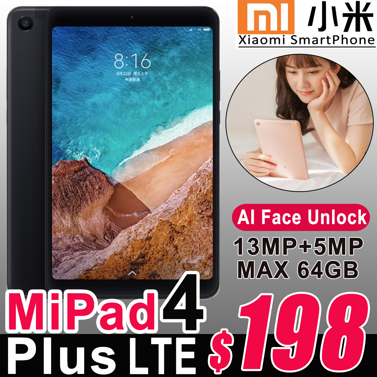 Qoo10 Authentic Xiaomi Mi Pad 4 Plus Android Tablet Pc 8 0 10 1inch Snapdrag Mobile Devices