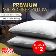 *Flash Deal* 2 x 1100g pillow /Premium Hotel Microfiber Pillow/Bolster/Bedding/Comfort