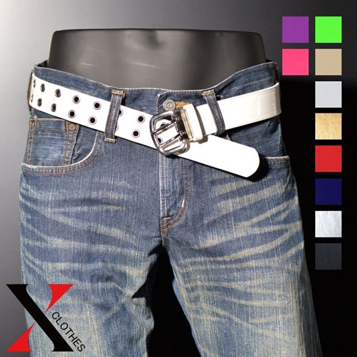 mens white studded belt