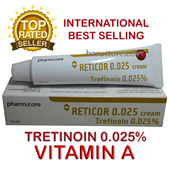 3 Tubes x Reticor Tretinoin 0.025% Vitamin A Skincare Beauty Cream for Acne Wrinkles Scar Comedo