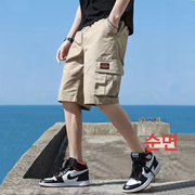 1️⃣➕1️⃣2024 new summer pure cotton overalls mens trendy brand loose pocket shorts casual sports style