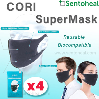 [S$20.10][CORI] SuperMask Re-usable Mask 4 packets (Grey) - Reusable/ Designed in Singapore/ Made in China