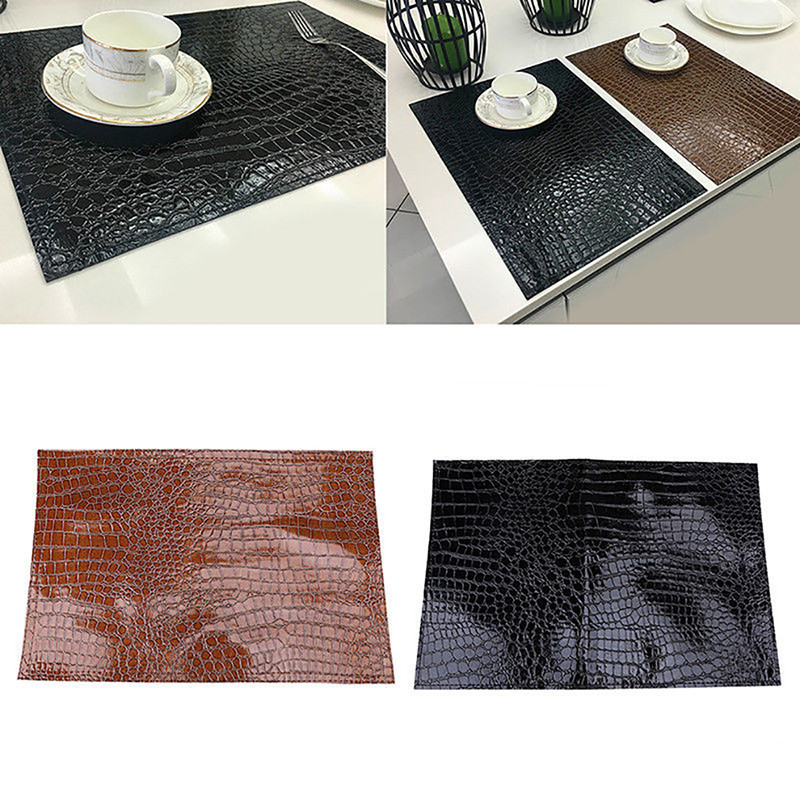 Qoo10 Black Brown Kitchen Table Mat Leather Place Mat Drink