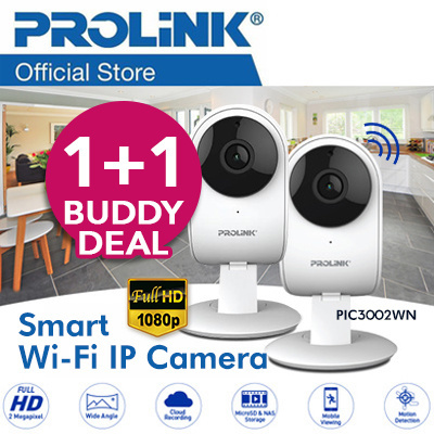 Buddy deal! PROLiNK PIC3002WN Full HD 1080P Smart Wi-Fi IP Camera/ Night Vision / 2 way audio Deals for only RM364.3 instead of RM486