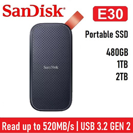 SanDisk Portable SSD 1TB USB3.2Gen2 Read up to 520MB / sec  SDSSDE30-1T00-GH25 Extreme Portable Win Mac PS4 Eco Package 