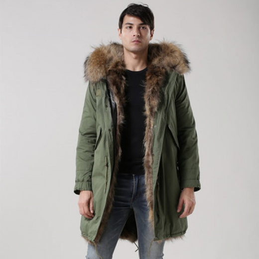 mens parka with real fur hood