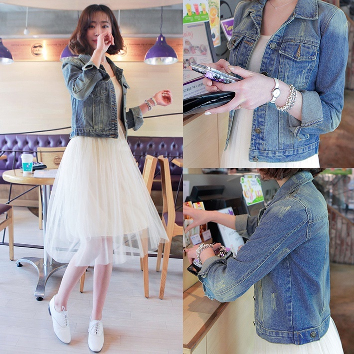 denim jacket with frock