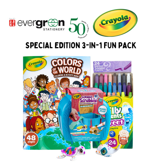 [SG] Crayola Special Edition 3-in-1 Fun Pack (Coloring Book Mini Twist Ocean Pets Set)  #Crayons