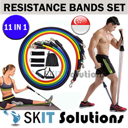 Potok Resistance Bands Set, 3 Pack Latex Exercise Bands with Different  Strengths,Elastic Bands for Upper & Lower Body & Core Exercise, Physical